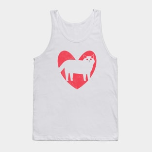 Cat Lover Silhouette Heart Tank Top